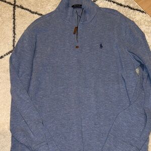 Polo by Ralph Lauren Men's Heather Blue Zip-Up Sweater